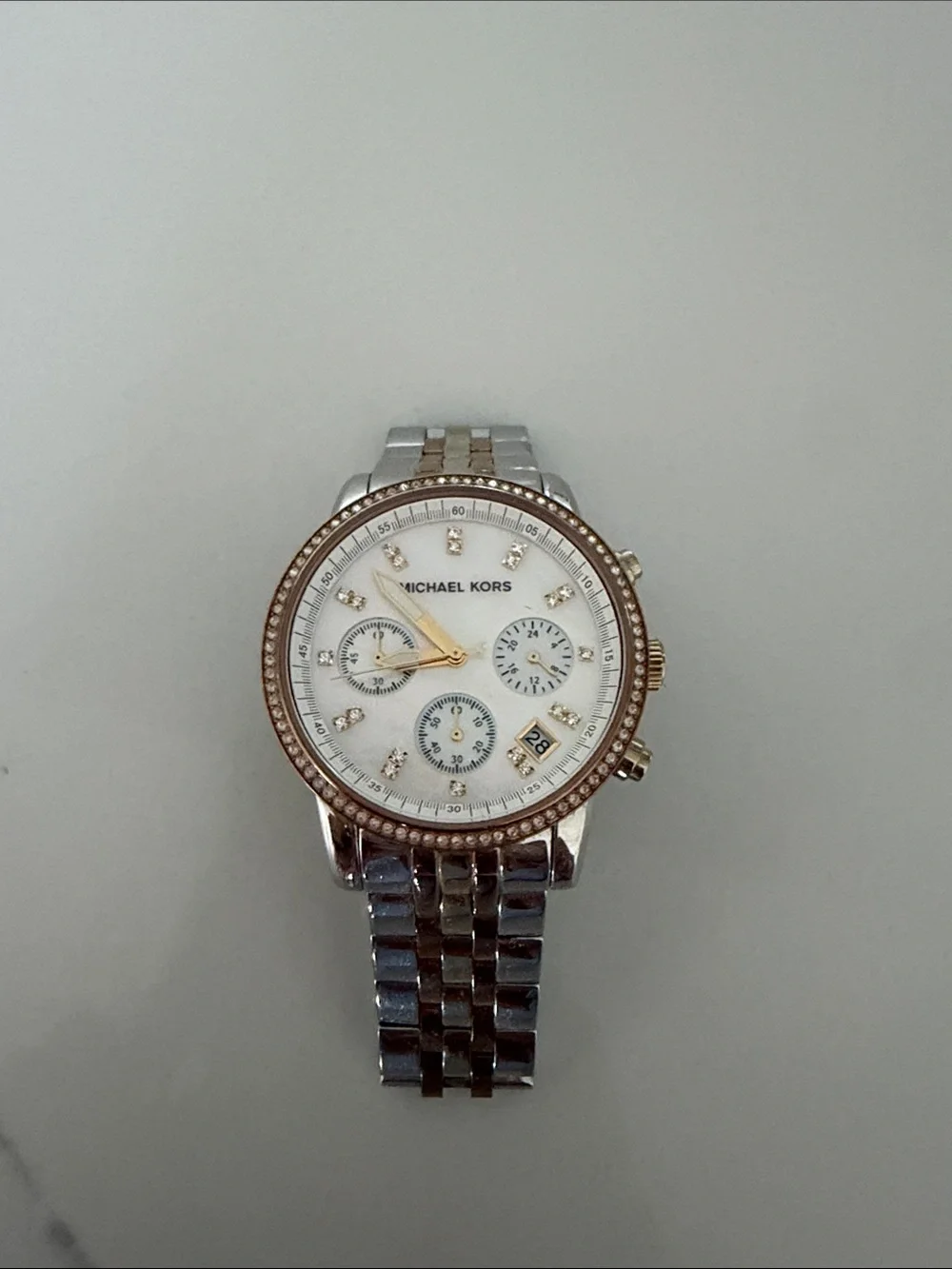 Michael Kors Two-Tone Silver and Gold Crystal Accent Women’s Watch